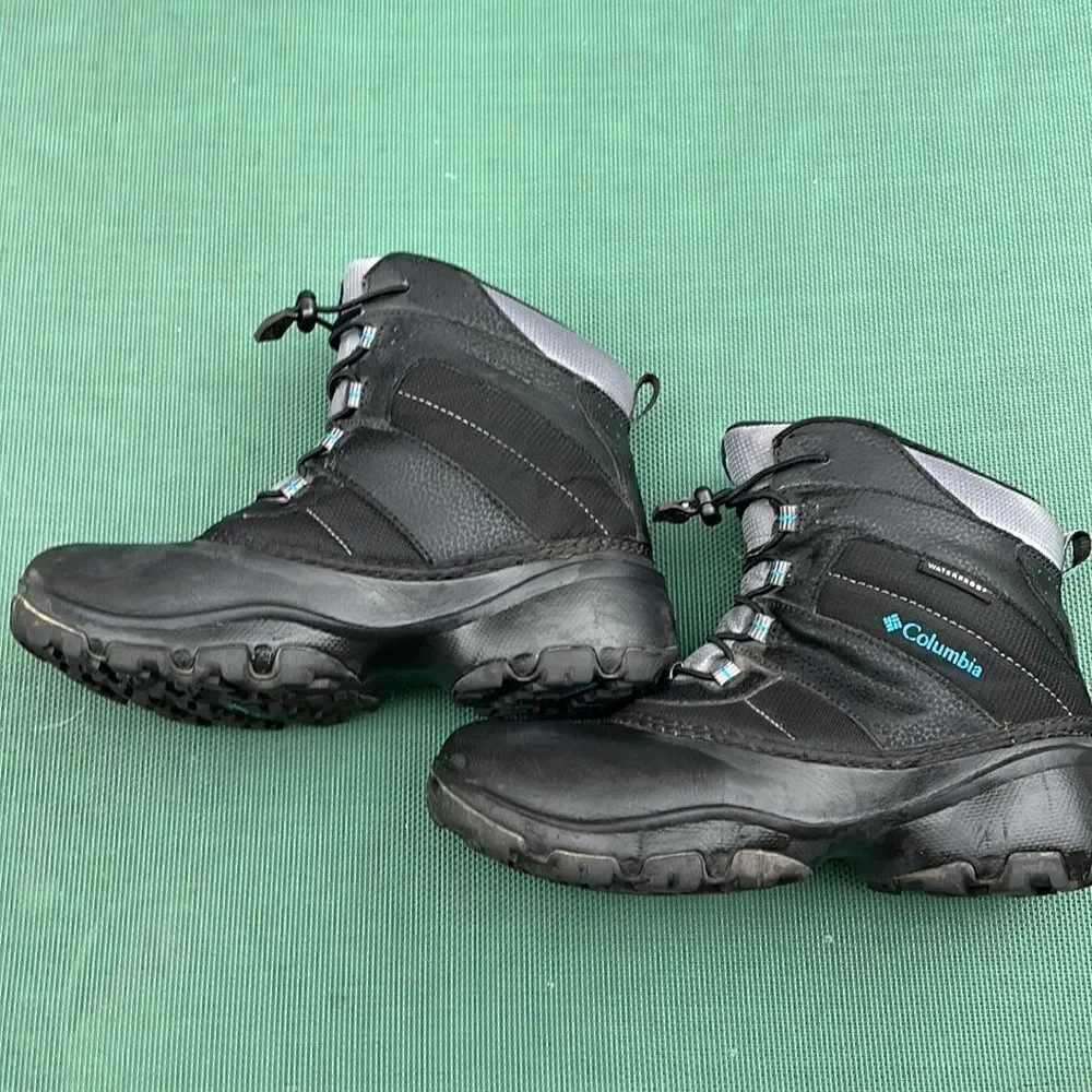 Columbia Techlite Waterproof Winter Boots‎ Youth Black Grey Blue BY1328-010  5